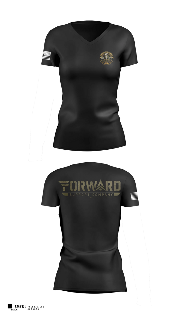 Womens Short Sleeve Vneck Shirt, E-Co 250 BSB, Army, Teamtime, Team time, sublimation, custom sports apparel, team uniforms, spirit wear, spiritwear, sports uniforms, custom shirts, team store, custom team store, fundraiser sports, apparel fundraiser