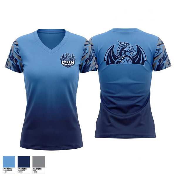 Womens Short Sleeve Vneck Shirt, Dragons, Baseball, Teamtime, Team time, sublimation, custom sports apparel, team uniforms, spirit wear, spiritwear, sports uniforms, custom shirts, team store, custom team store, fundraiser sports, apparel fundraiser