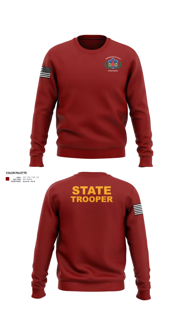 Crew Neck Sweatshirt, Arkansas State Police Bomb Squad, , Teamtime, Team time, sublimation, custom sports apparel, team uniforms, spirit wear, spiritwear, sports uniforms, custom shirts, team store, custom team store, fundraiser sports, apparel fundraiser