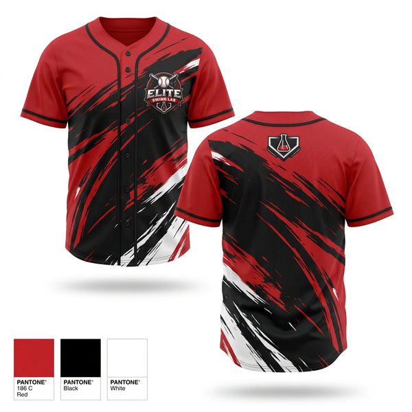 Full Button Baseball Jersey, Elite Swing Lab, Baseball, Teamtime, Team time, sublimation, custom sports apparel, team uniforms, spirit wear, spiritwear, sports uniforms, custom shirts, team store, custom team store, fundraiser sports, apparel fundraiser