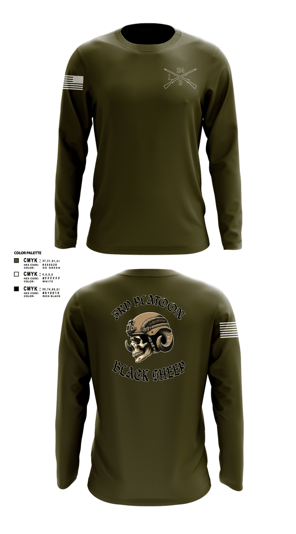 Long Sleeve Performance Shirt, Delta company 114, Army, Teamtime, Team time, sublimation, custom sports apparel, team uniforms, spirit wear, spiritwear, sports uniforms, custom shirts, team store, custom team store, fundraiser sports, apparel fundraiser