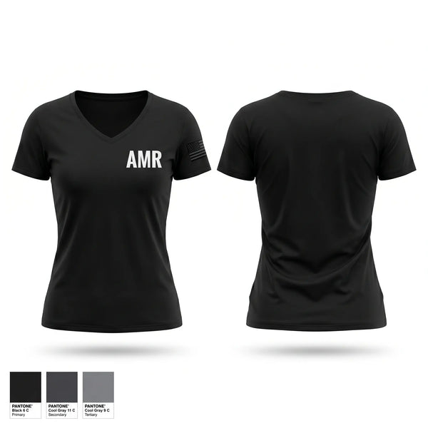 Womens Short Sleeve Vneck Shirt, AMR, EMS/EMT, Teamtime, Team time, sublimation, custom sports apparel, team uniforms, spirit wear, spiritwear, sports uniforms, custom shirts, team store, custom team store, fundraiser sports, apparel fundraiser