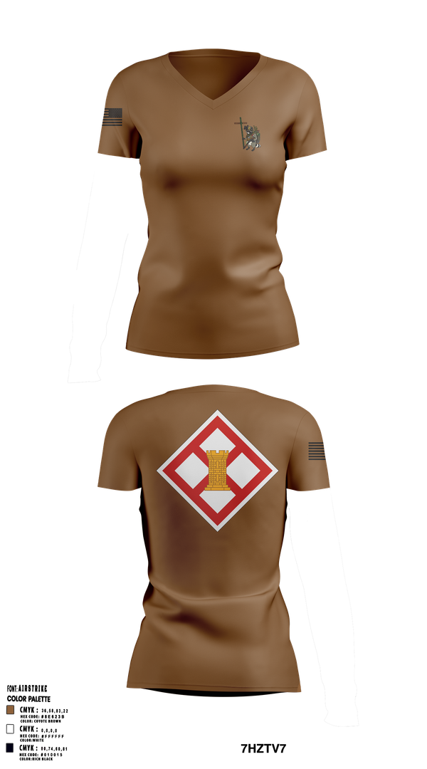 Womens Short Sleeve Vneck Shirt, 441st EN CO 1st PLT, Army, Teamtime, Team time, sublimation, custom sports apparel, team uniforms, spirit wear, spiritwear, sports uniforms, custom shirts, team store, custom team store, fundraiser sports, apparel fundraiser