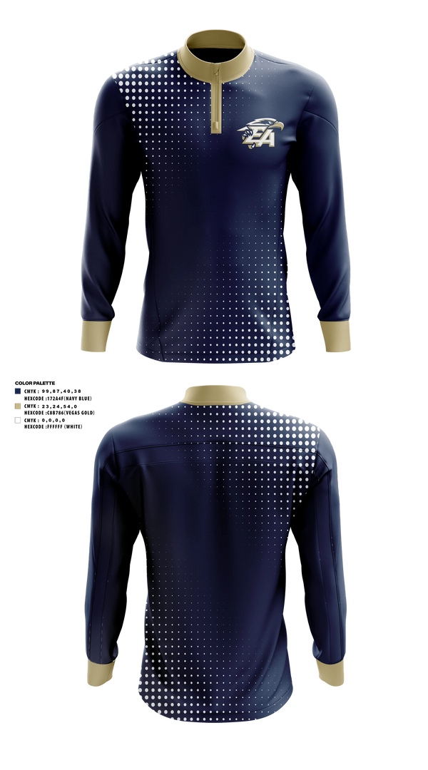 Quarter Zip Jacket, Everett Alvarez Eagles, Women's Basketball, Teamtime, Team time, sublimation, custom sports apparel, team uniforms, spirit wear, spiritwear, sports uniforms, custom shirts, team store, custom team store, fundraiser sports, apparel fundraiser