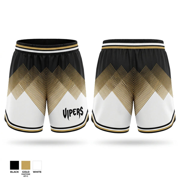Womens Shorts, VIPERS, Men's Basketball, Teamtime, Team time, sublimation, custom sports apparel, team uniforms, spirit wear, spiritwear, sports uniforms, custom shirts, team store, custom team store, fundraiser sports, apparel fundraiser