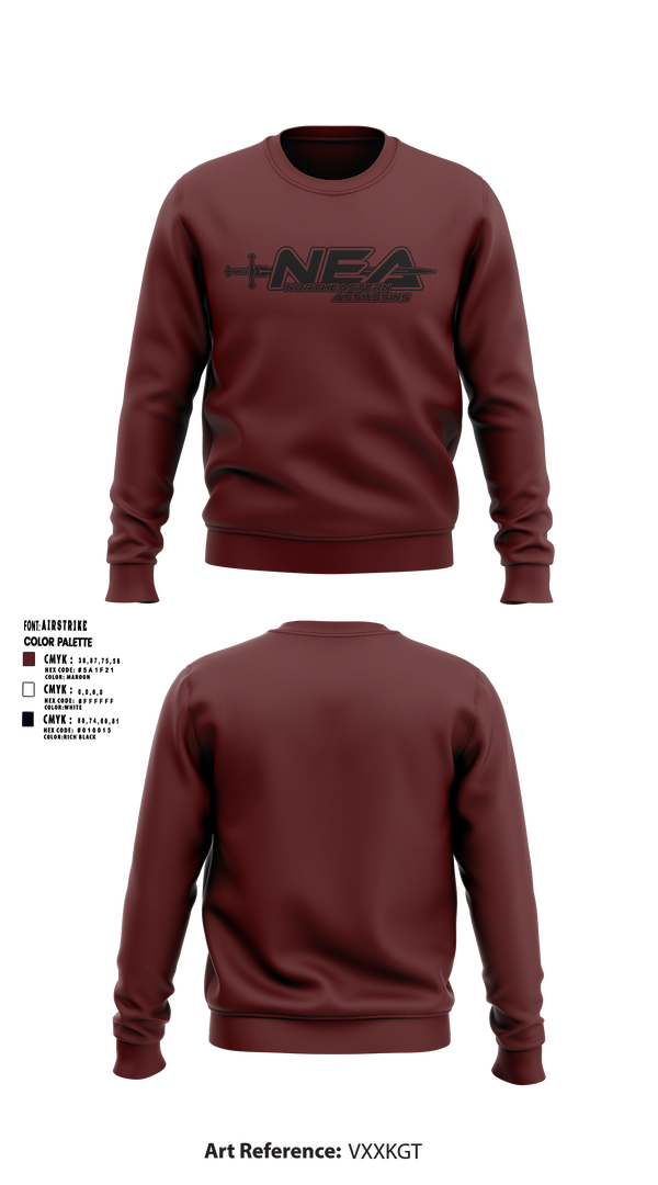Crew Neck Sweatshirt, Northeastern Assassins, E-Sports, Teamtime, Team time, sublimation, custom sports apparel, team uniforms, spirit wear, spiritwear, sports uniforms, custom shirts, team store, custom team store, fundraiser sports, apparel fundraiser