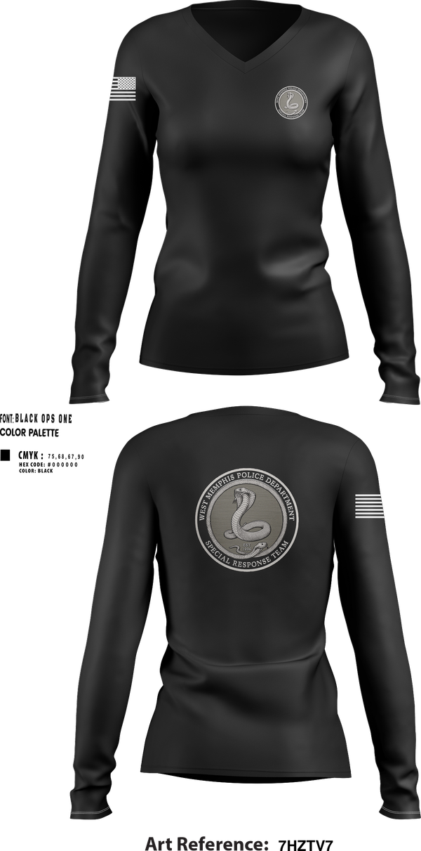 Womens Long Sleeve Vneck Shirt, Special Response Team, , Teamtime, Team time, sublimation, custom sports apparel, team uniforms, spirit wear, spiritwear, sports uniforms, custom shirts, team store, custom team store, fundraiser sports, apparel fundraiser