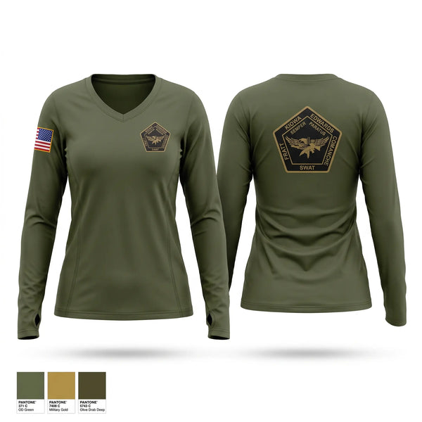 Womens Long Sleeve Vneck Shirt, 218 srt, Police, Teamtime, Team time, sublimation, custom sports apparel, team uniforms, spirit wear, spiritwear, sports uniforms, custom shirts, team store, custom team store, fundraiser sports, apparel fundraiser