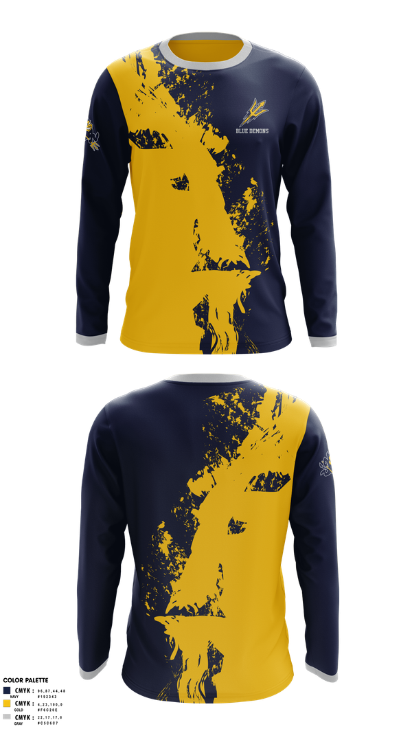 Long Sleeve Performance Shirt, Blue Demons, , Teamtime, Team time, sublimation, custom sports apparel, team uniforms, spirit wear, spiritwear, sports uniforms, custom shirts, team store, custom team store, fundraiser sports, apparel fundraiser