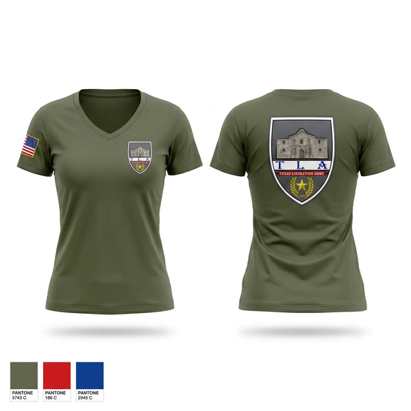 Womens Short Sleeve Vneck Shirt, Texas Liberation Army, Army, Teamtime, Team time, sublimation, custom sports apparel, team uniforms, spirit wear, spiritwear, sports uniforms, custom shirts, team store, custom team store, fundraiser sports, apparel fundraiser
