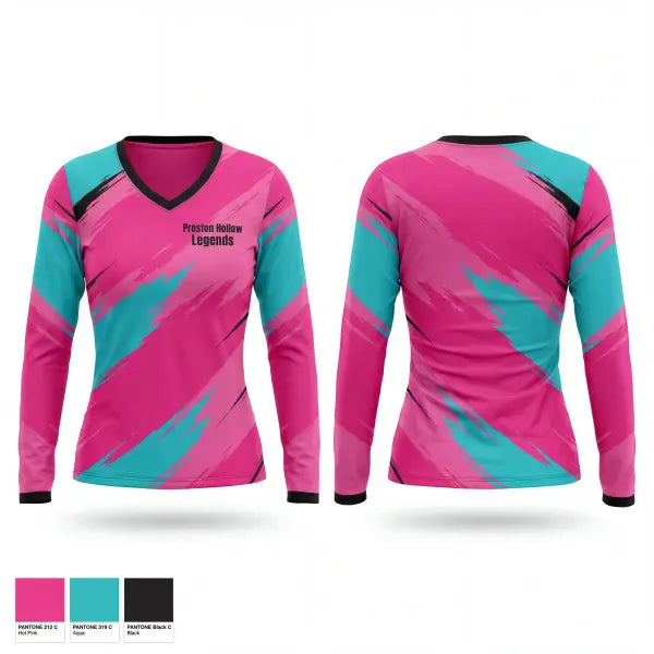 Womens Long Sleeve Vneck Shirt, Preston Hollow Legends, Softball, Teamtime, Team time, sublimation, custom sports apparel, team uniforms, spirit wear, spiritwear, sports uniforms, custom shirts, team store, custom team store, fundraiser sports, apparel fundraiser