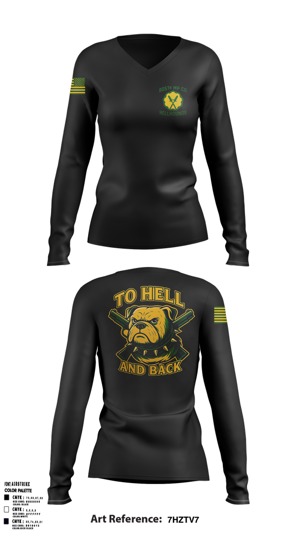 Womens Long Sleeve Vneck Shirt, 805th military police company, , Teamtime, Team time, sublimation, custom sports apparel, team uniforms, spirit wear, spiritwear, sports uniforms, custom shirts, team store, custom team store, fundraiser sports, apparel fundraiser