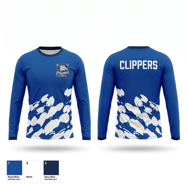 Long Sleeve Performance Shirt, Centennial Clippers, Baseball, Teamtime, Team time, sublimation, custom sports apparel, team uniforms, spirit wear, spiritwear, sports uniforms, custom shirts, team store, custom team store, fundraiser sports, apparel fundraiser