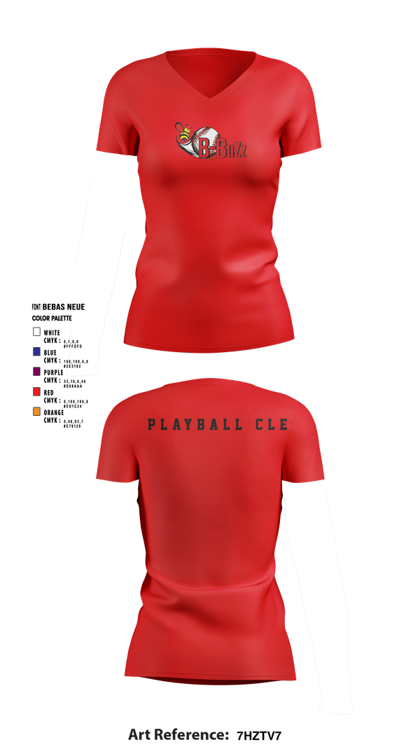 Womens Short Sleeve Vneck Shirt, B Buzz Baseball League, Baseball, Teamtime, Team time, sublimation, custom sports apparel, team uniforms, spirit wear, spiritwear, sports uniforms, custom shirts, team store, custom team store, fundraiser sports, apparel fundraiser