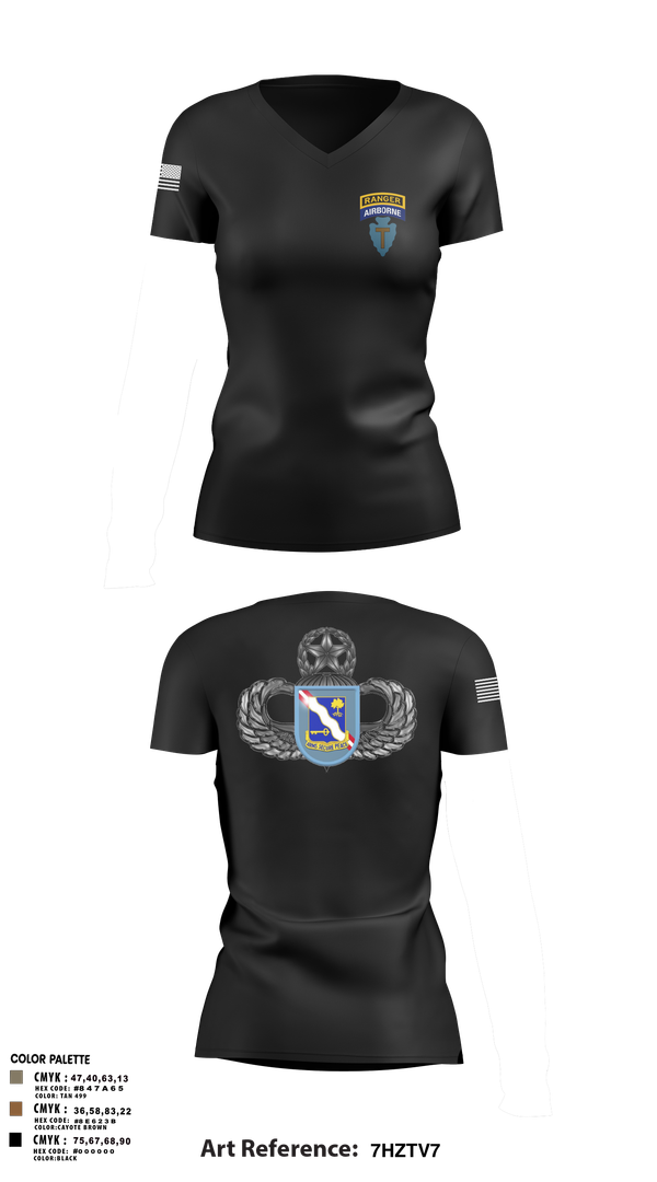 Womens Short Sleeve Vneck Shirt, 1-143rd airborne infantry regiment, , Teamtime, Team time, sublimation, custom sports apparel, team uniforms, spirit wear, spiritwear, sports uniforms, custom shirts, team store, custom team store, fundraiser sports, apparel fundraiser