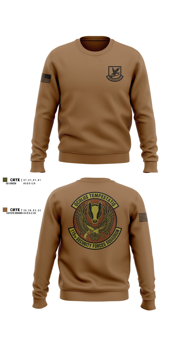 Crew Neck Sweatshirt, 115th Security Forces Squadron, Air Force, Teamtime, Team time, sublimation, custom sports apparel, team uniforms, spirit wear, spiritwear, sports uniforms, custom shirts, team store, custom team store, fundraiser sports, apparel fundraiser