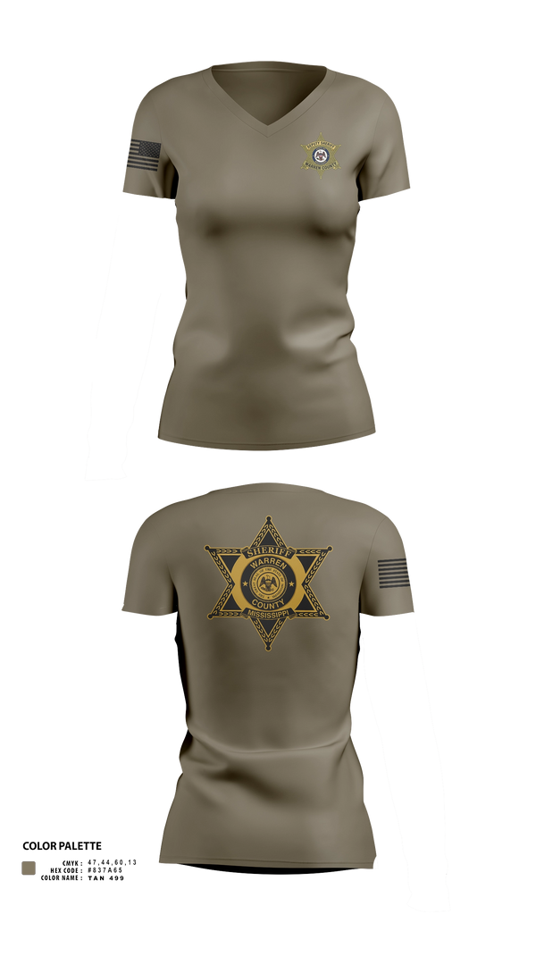 Womens Short Sleeve Vneck Shirt, Warren County Sheriff Office, Police, Teamtime, Team time, sublimation, custom sports apparel, team uniforms, spirit wear, spiritwear, sports uniforms, custom shirts, team store, custom team store, fundraiser sports, apparel fundraiser