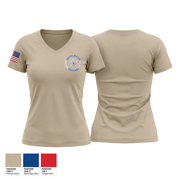 Womens Short Sleeve Vneck Shirt, United States Marshals Service, Police, Teamtime, Team time, sublimation, custom sports apparel, team uniforms, spirit wear, spiritwear, sports uniforms, custom shirts, team store, custom team store, fundraiser sports, apparel fundraiser