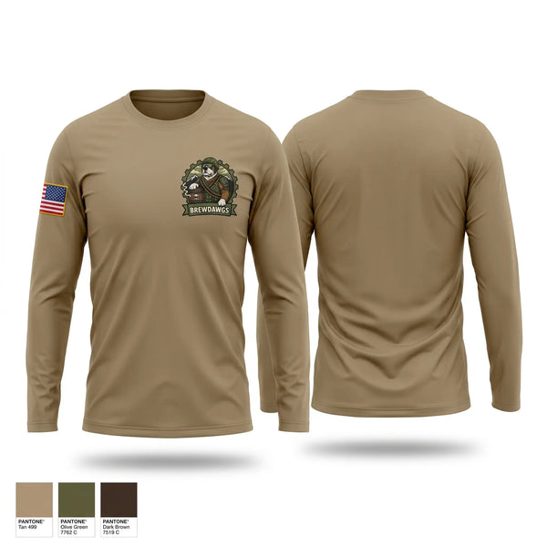Long Sleeve Performance Shirt, E2 Brewdawgs, Army, Teamtime, Team time, sublimation, custom sports apparel, team uniforms, spirit wear, spiritwear, sports uniforms, custom shirts, team store, custom team store, fundraiser sports, apparel fundraiser
