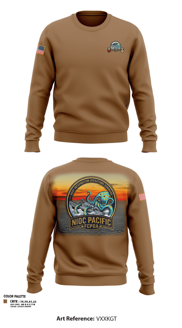 Crew Neck Sweatshirt, NIOC Pacific FCPOA, Navy, Teamtime, Team time, sublimation, custom sports apparel, team uniforms, spirit wear, spiritwear, sports uniforms, custom shirts, team store, custom team store, fundraiser sports, apparel fundraiser