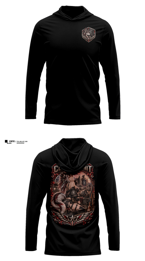 Long Sleeve hooded sunshirt, C.s.nine tails, E-Sports, Teamtime, Team time, sublimation, custom sports apparel, team uniforms, spirit wear, spiritwear, sports uniforms, custom shirts, team store, custom team store, fundraiser sports, apparel fundraiser