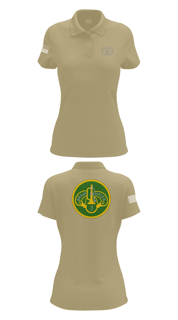 Womens Short Sleeve Performance Polo, 3d Cavalry Regiment, Army, Teamtime, Team time, sublimation, custom sports apparel, team uniforms, spirit wear, spiritwear, sports uniforms, custom shirts, team store, custom team store, fundraiser sports, apparel fundraiser