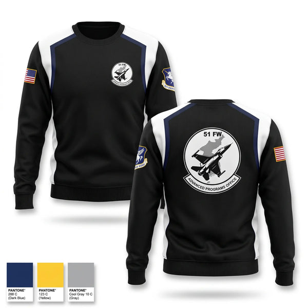 Crew Neck Sweatshirt, 51st Fighter Wing Advanced Programs Office, Air Force, Teamtime, Team time, sublimation, custom sports apparel, team uniforms, spirit wear, spiritwear, sports uniforms, custom shirts, team store, custom team store, fundraiser sports, apparel fundraiser