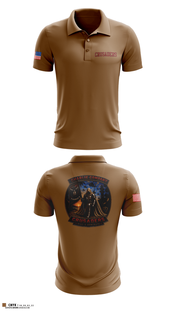 Short Sleeve Performance Polo, CRUSADERS, Army, Teamtime, Team time, sublimation, custom sports apparel, team uniforms, spirit wear, spiritwear, sports uniforms, custom shirts, team store, custom team store, fundraiser sports, apparel fundraiser