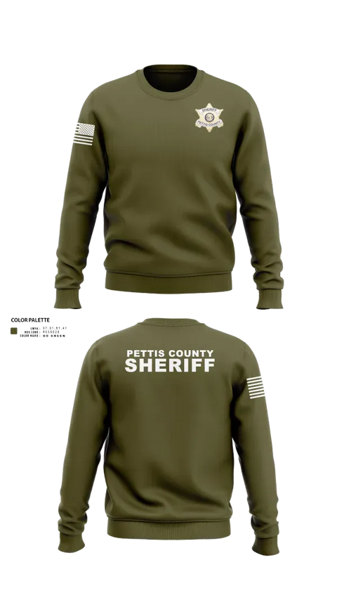 Crew Neck Sweatshirt, Pettis County Sherrifs Office, Police, Teamtime, Team time, sublimation, custom sports apparel, team uniforms, spirit wear, spiritwear, sports uniforms, custom shirts, team store, custom team store, fundraiser sports, apparel fundraiser