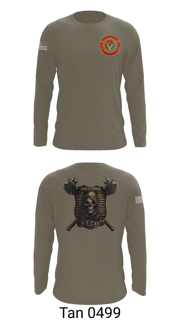Long Sleeve Performance Shirt, E Trp, 6-1 CAV, Army, Teamtime, Team time, sublimation, custom sports apparel, team uniforms, spirit wear, spiritwear, sports uniforms, custom shirts, team store, custom team store, fundraiser sports, apparel fundraiser