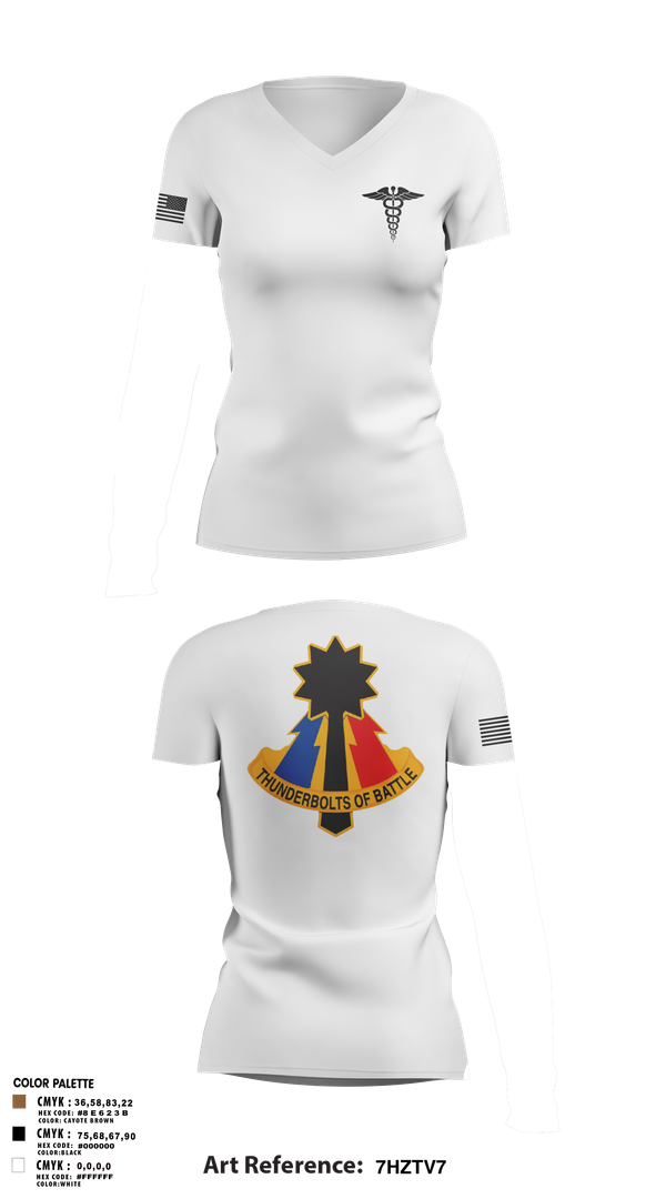 Womens Short Sleeve Vneck Shirt, 194th AR BDE HRT Medics, Army, Teamtime, Team time, sublimation, custom sports apparel, team uniforms, spirit wear, spiritwear, sports uniforms, custom shirts, team store, custom team store, fundraiser sports, apparel fundraiser