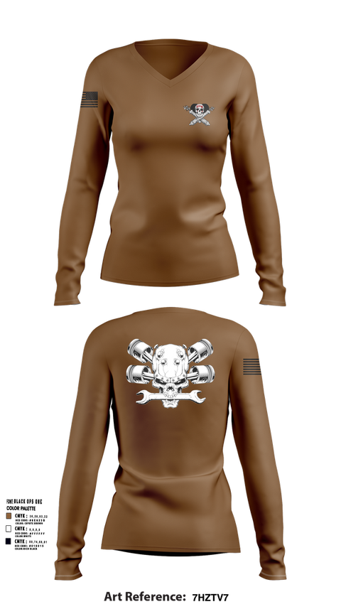 Womens Long Sleeve Vneck Shirt, Fox 1-320th F-CO FAR, , Teamtime, Team time, sublimation, custom sports apparel, team uniforms, spirit wear, spiritwear, sports uniforms, custom shirts, team store, custom team store, fundraiser sports, apparel fundraiser