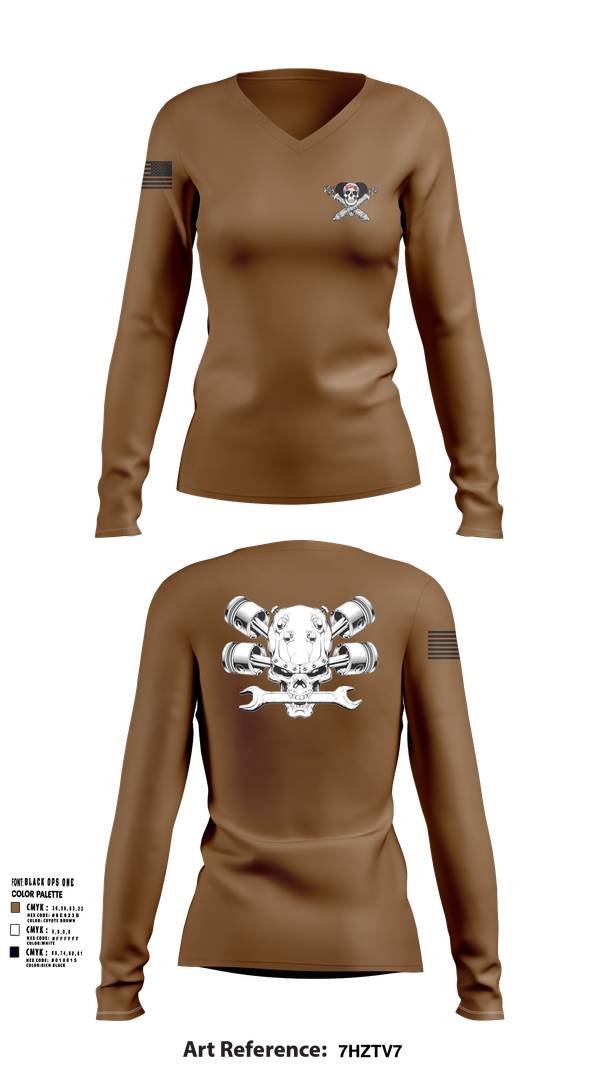 Womens Long Sleeve Vneck Shirt, Fox 1-320th F-CO FAR, , Teamtime, Team time, sublimation, custom sports apparel, team uniforms, spirit wear, spiritwear, sports uniforms, custom shirts, team store, custom team store, fundraiser sports, apparel fundraiser