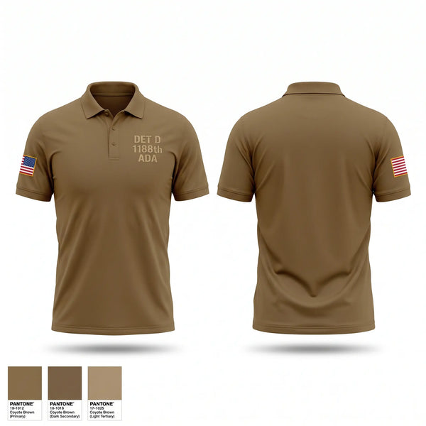 Short Sleeve Performance Polo, Det. D. 1-188th ADA, National Guard, Teamtime, Team time, sublimation, custom sports apparel, team uniforms, spirit wear, spiritwear, sports uniforms, custom shirts, team store, custom team store, fundraiser sports, apparel fundraiser