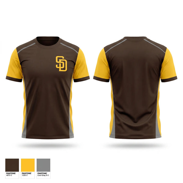 Short Sleeve Performance Shirt, Padres, Baseball, Teamtime, Team time, sublimation, custom sports apparel, team uniforms, spirit wear, spiritwear, sports uniforms, custom shirts, team store, custom team store, fundraiser sports, apparel fundraiser
