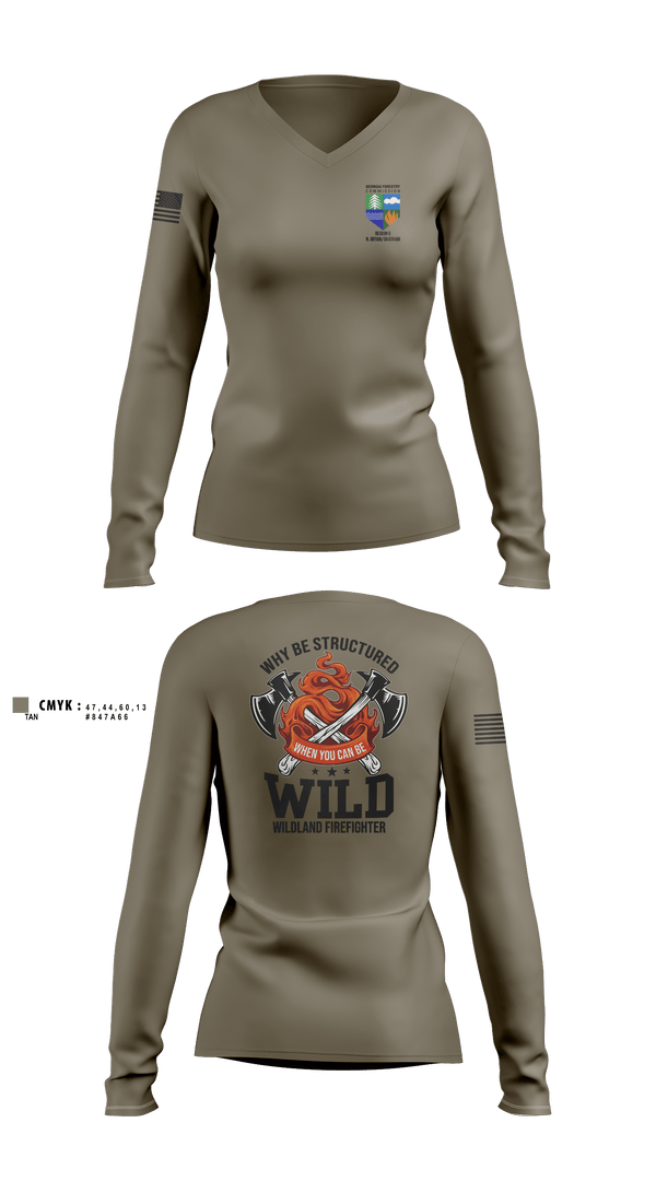 Womens Long Sleeve Vneck Shirt, N.Bryan, Fire Department, Teamtime, Team time, sublimation, custom sports apparel, team uniforms, spirit wear, spiritwear, sports uniforms, custom shirts, team store, custom team store, fundraiser sports, apparel fundraiser