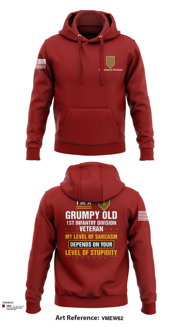 Hoodie, 1st Infantry Division, , Teamtime, Team time, sublimation, custom sports apparel, team uniforms, spirit wear, spiritwear, sports uniforms, custom shirts, team store, custom team store, fundraiser sports, apparel fundraiser