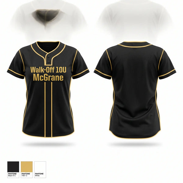Two Button Softball Jersey, Walk-Off 10U McGrane, Softball, Teamtime, Team time, sublimation, custom sports apparel, team uniforms, spirit wear, spiritwear, sports uniforms, custom shirts, team store, custom team store, fundraiser sports, apparel fundraiser