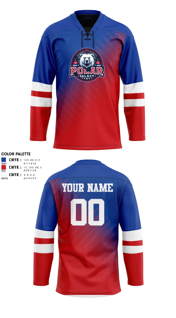 Hockey Jersey, Polar Select, Ice Hockey, Teamtime, Team time, sublimation, custom sports apparel, team uniforms, spirit wear, spiritwear, sports uniforms, custom shirts, team store, custom team store, fundraiser sports, apparel fundraiser