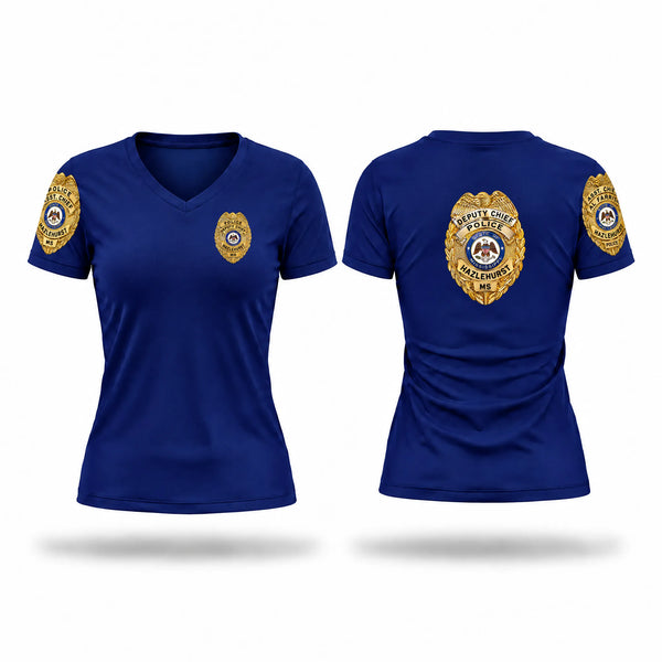 Womens Short Sleeve Vneck Shirt, Hazlehurst police Department, Police, Teamtime, Team time, sublimation, custom sports apparel, team uniforms, spirit wear, spiritwear, sports uniforms, custom shirts, team store, custom team store, fundraiser sports, apparel fundraiser