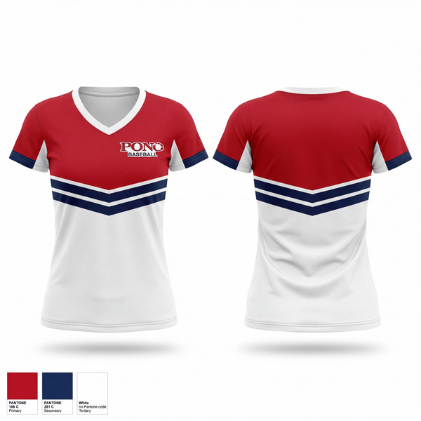 Womens Short Sleeve Vneck Shirt, Pono Baseball, Baseball, Teamtime, Team time, sublimation, custom sports apparel, team uniforms, spirit wear, spiritwear, sports uniforms, custom shirts, team store, custom team store, fundraiser sports, apparel fundraiser