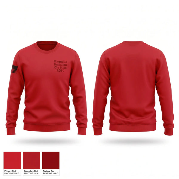 Crew Neck Sweatshirt, Magnolia Battalion Ole Miss ROTC, Army, Teamtime, Team time, sublimation, custom sports apparel, team uniforms, spirit wear, spiritwear, sports uniforms, custom shirts, team store, custom team store, fundraiser sports, apparel fundraiser