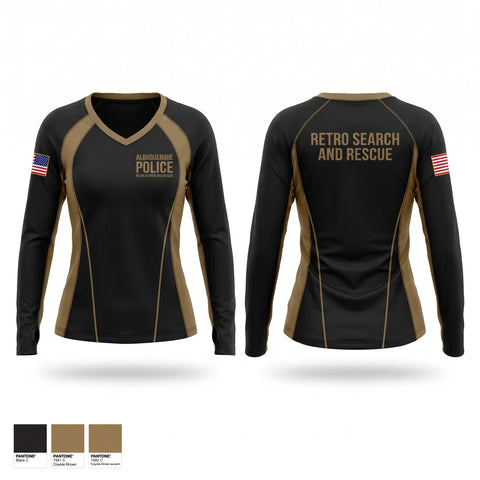 Womens Long Sleeve Vneck Shirt, Albuquerque police, Police, Teamtime, Team time, sublimation, custom sports apparel, team uniforms, spirit wear, spiritwear, sports uniforms, custom shirts, team store, custom team store, fundraiser sports, apparel fundraiser