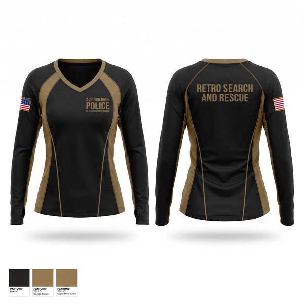 Womens Long Sleeve Vneck Shirt, Albuquerque police, Police, Teamtime, Team time, sublimation, custom sports apparel, team uniforms, spirit wear, spiritwear, sports uniforms, custom shirts, team store, custom team store, fundraiser sports, apparel fundraiser