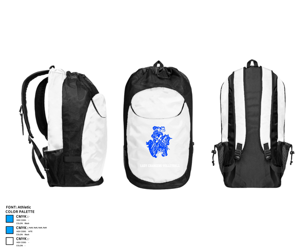 Gear Bag, Lady Chargers Volleyball, Women's Volleyball, Teamtime, Team time, sublimation, custom sports apparel, team uniforms, spirit wear, spiritwear, sports uniforms, custom shirts, team store, custom team store, fundraiser sports, apparel fundraiser