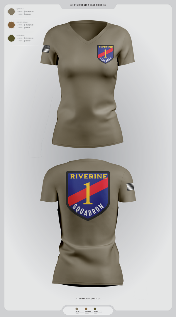 Womens Short Sleeve Vneck Shirt, Riverine Squadron One, , Teamtime, Team time, sublimation, custom sports apparel, team uniforms, spirit wear, spiritwear, sports uniforms, custom shirts, team store, custom team store, fundraiser sports, apparel fundraiser