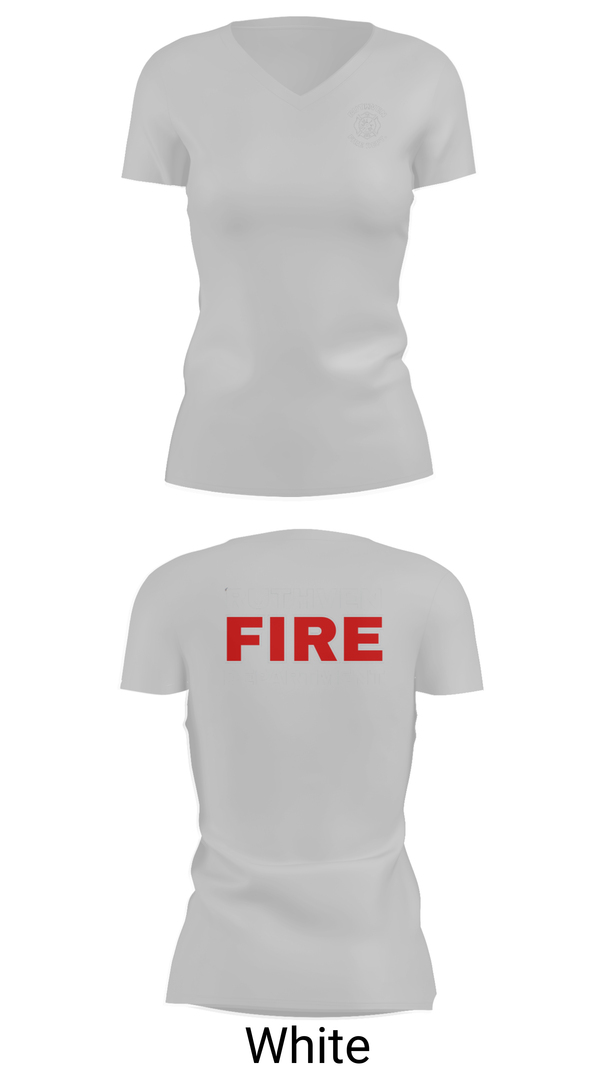 Womens Short Sleeve Vneck Shirt, Ruthven Fire Department, Fire Department, Teamtime, Team time, sublimation, custom sports apparel, team uniforms, spirit wear, spiritwear, sports uniforms, custom shirts, team store, custom team store, fundraiser sports, apparel fundraiser