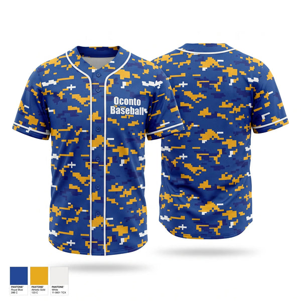 Full Button Baseball Jersey, Oconto Baseball, Baseball, Teamtime, Team time, sublimation, custom sports apparel, team uniforms, spirit wear, spiritwear, sports uniforms, custom shirts, team store, custom team store, fundraiser sports, apparel fundraiser