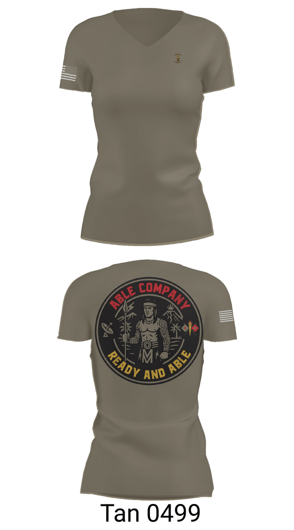 Womens Short Sleeve Vneck Shirt, 307TH ESB-E, Army, Teamtime, Team time, sublimation, custom sports apparel, team uniforms, spirit wear, spiritwear, sports uniforms, custom shirts, team store, custom team store, fundraiser sports, apparel fundraiser