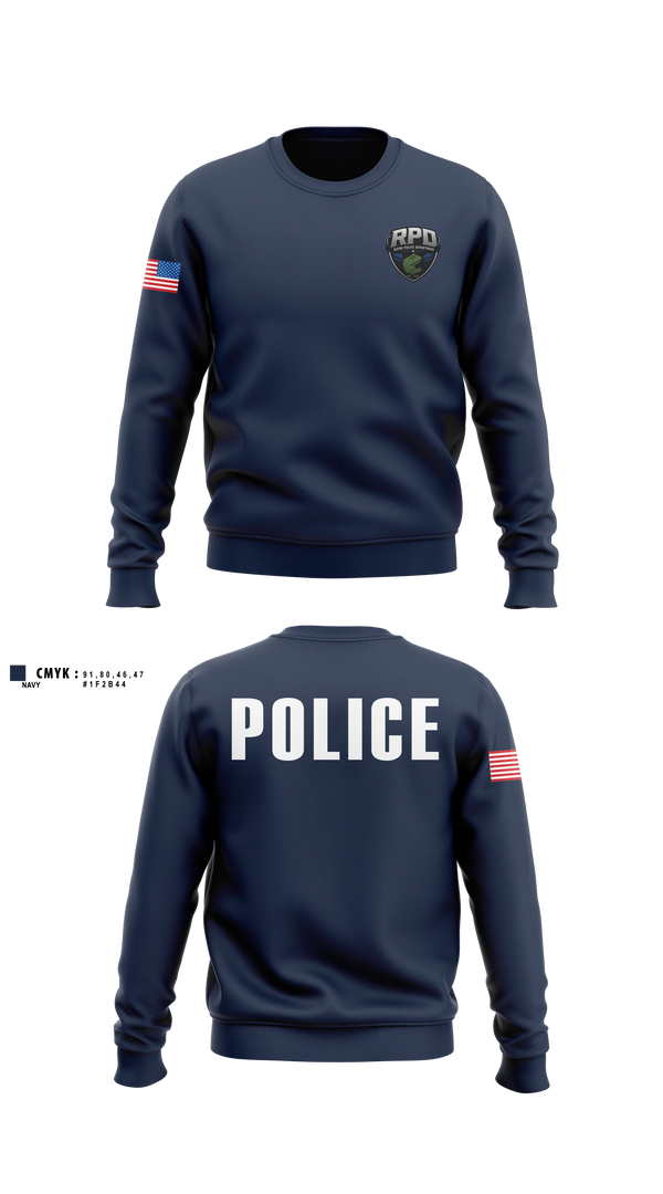 Crew Neck Sweatshirt, Rayne Police Department, Police, Teamtime, Team time, sublimation, custom sports apparel, team uniforms, spirit wear, spiritwear, sports uniforms, custom shirts, team store, custom team store, fundraiser sports, apparel fundraiser